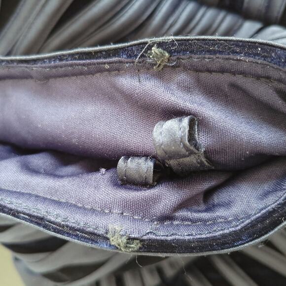 Tadashi Neiman Marcus Strapless Formal Gown Navy Satin Velvet Bodice 10 - Picture 11 of 14